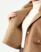 Tommy Hilfiger късо яке дамско с добавена вълна бежово WW0WW52914