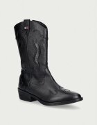 Tommy Hilfiger каубойски ботуши за деца от кожа черни T3A6-35193