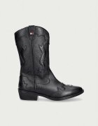 Tommy Hilfiger каубойски ботуши за деца от кожа черни T3A6-35193