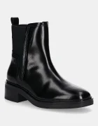 Tommy Hilfiger Кожени боти челси MINIMAL ABRASIVATO CHELSEA в черно с дебел ток FW0FW08764