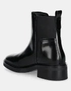 Tommy Hilfiger Кожени боти челси MINIMAL ABRASIVATO CHELSEA в черно с дебел ток FW0FW08764