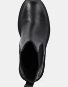 Tommy Hilfiger Кожени боти челси TH LEATHER CHELSEA CLEATED HEEL в черно с дебел ток FW0FW08774
