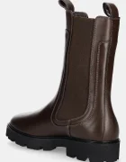 Tommy Hilfiger Кожени боти челси TH LTHR MID CHELSEA в кафяво с равна подметка FW0FW08770