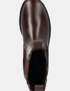 Tommy Hilfiger Кожени боти челси TH LTHR MID CHELSEA в кафяво с равна подметка FW0FW08770