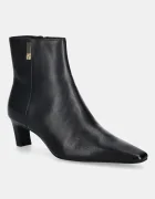 Tommy Hilfiger Кожени боти SQUARE TOE KITTEN BOOTIE