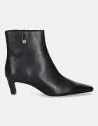 Tommy Hilfiger Кожени боти SQUARE TOE KITTEN BOOTIE в черно с дебел ток FW0FW08768
