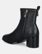 Tommy Hilfiger Кожени боти TH STRETCH LEATHER BOOTIE в черно с дебел ток FW0FW08860