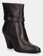Tommy Hilfiger Кожени боти TH T-STRAP LEATHER POINTY BOOTIE