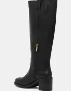 Tommy Hilfiger Кожени ботуши RIDING LTHR LONG BOOT BLOCK HEEL в черно с дебел ток FW0FW08777