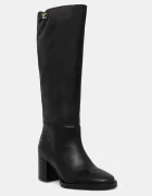 Tommy Hilfiger Кожени ботуши STACKED HEEL LEATHER LONG BOOT