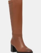 Tommy Hilfiger Кожени ботуши STACKED HEEL LEATHER LONG BOOT