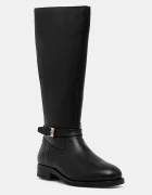 Tommy Hilfiger Кожени ботуши TH BUCKLE RIDING LTHR LONG BOOT