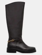 Tommy Hilfiger Кожени ботуши TH HORSEBIT RIDING LONG BOOT в кафяво с равна подметка FW0FW08863