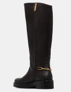 Tommy Hilfiger Кожени ботуши TH HORSEBIT RIDING LONG BOOT в кафяво с равна подметка FW0FW08863