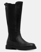 Tommy Hilfiger Кожени ботуши TH LTHR CLEATED LONG BOOT