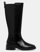 Tommy Hilfiger Кожени ботуши TH MINIMAL ABRASIVATO LONG BOOT в черно с дебел ток FW0FW08979