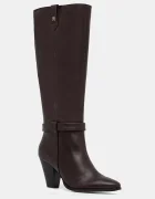 Tommy Hilfiger Кожени ботуши TH T-STRAP LTHR POINTY LONG BOOT