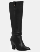 Tommy Hilfiger Кожени ботуши TH T-STRAP LTHR POINTY LONG BOOT