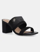 Tommy Hilfiger Кожени чехли LEATHER & SUEDE BLOCK HEEL MULE