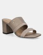 Tommy Hilfiger Кожени чехли LEATHER & SUEDE BLOCK HEEL MULE