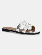 Tommy Hilfiger Кожени чехли TH LOGO STRAP METALLIC MULE