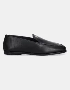 Tommy Hilfiger Кожени мокасини TH LEATHER LOAFER в черно с равна подметка FW0FW09319