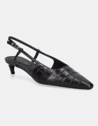 Tommy Hilfiger Кожени обувки с тънък ток CROC SLINGBACK SLANTED HEEL
