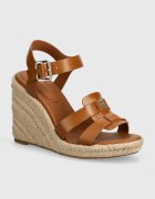 Tommy Hilfiger Кожени сандали ESPADRILLE HIGH WEDGE LEATHER