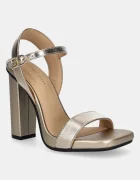 Tommy Hilfiger Кожени сандали HIGH HEEL GOLDEN LEATHER SANDAL