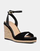 Tommy Hilfiger Кожени сандали LEATHER & SUEDE HIGH WEDGE ESPAD