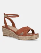 Tommy Hilfiger Кожени сандали LEATHER & SUEDE MID WEDGE ESPAD