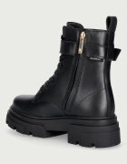 Tommy Hilfiger кубинки дамски от кожа LEATHER TH BUCKLED LACE-UP BOOT черни FW0FW09550