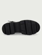 Tommy Hilfiger кубинки дамски от кожа LEATHER TH BUCKLED LACE-UP BOOT черни FW0FW09550