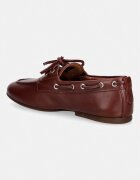 Tommy Hilfiger мокасини дамски от кожа TH SLEEK LEATHER BOAT SHOE бордо FW0FW09148