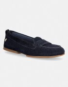 Tommy Hilfiger мокасини дамски от велур TH FLEX SUEDE LOAFER BALLERINA тъмносини FW0FW09507