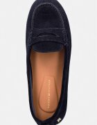 Tommy Hilfiger мокасини дамски от велур TH FLEX SUEDE LOAFER BALLERINA тъмносини FW0FW09507