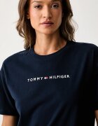 Tommy Hilfiger нощница дамска от памук тъмносиня UW0UW06689