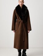 Tommy Hilfiger палто дамско с вълна кафяво WW0WW51105