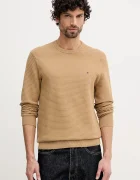 Tommy Hilfiger Памучен пуловер мъжки в кафяво от лека материя MW0MW41643
