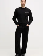 Tommy Hilfiger Памучен суичър мъжки в черно с апликация MW0MW42536