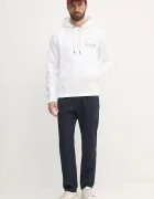 Tommy Hilfiger Памучен суичър в бяло с качулка с принт MW0MW38671