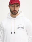 Tommy Hilfiger Памучен суичър в бяло с качулка с принт MW0MW38671
