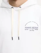 Tommy Hilfiger Памучен суичър в бяло с качулка с принт MW0MW38671