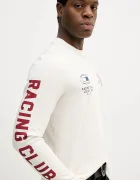 Tommy Hilfiger Памучна блуза с дълги ръкави в бежово с принт MW0MW41467