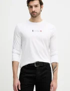 Tommy Hilfiger Памучна блуза с дълги ръкави в бяло с принт MW0MW41454