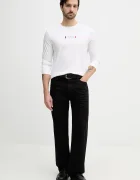 Tommy Hilfiger Памучна блуза с дълги ръкави в бяло с принт MW0MW41454