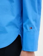 Tommy Hilfiger Памучна риза дамска в синьо със свободна кройка с класическа яка WW0WW48190