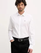 Tommy Hilfiger Памучна риза в бяло със стандартна кройка с класическа яка MW0MW41702