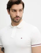 Tommy Hilfiger Памучна тениска с яка в бяло с апликация MW0MW41612