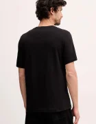 Tommy Hilfiger Памучна тениска в черно с принт MW0MW41453